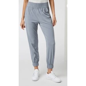 Vuori Villa Jogger Womens L Grey Smocked Elastic Waist Active Lounge Pants